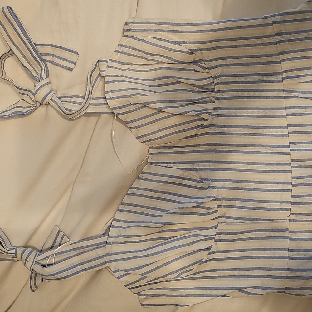 Vici White and Blue Striped Maxi Dress - Picture 3 of 4